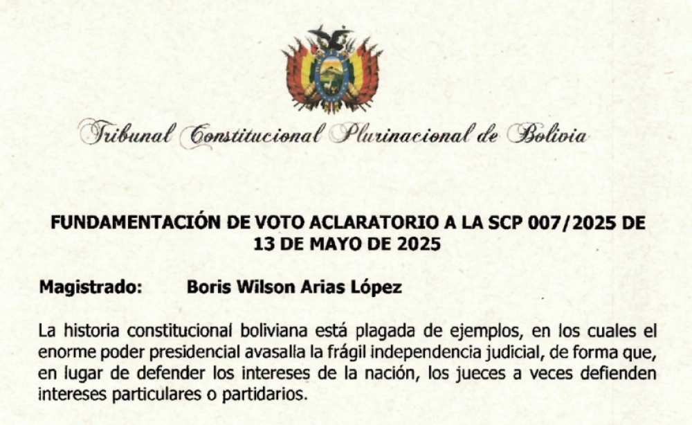La reelección presidencial en Bolivia es una sola vez y de forma continua